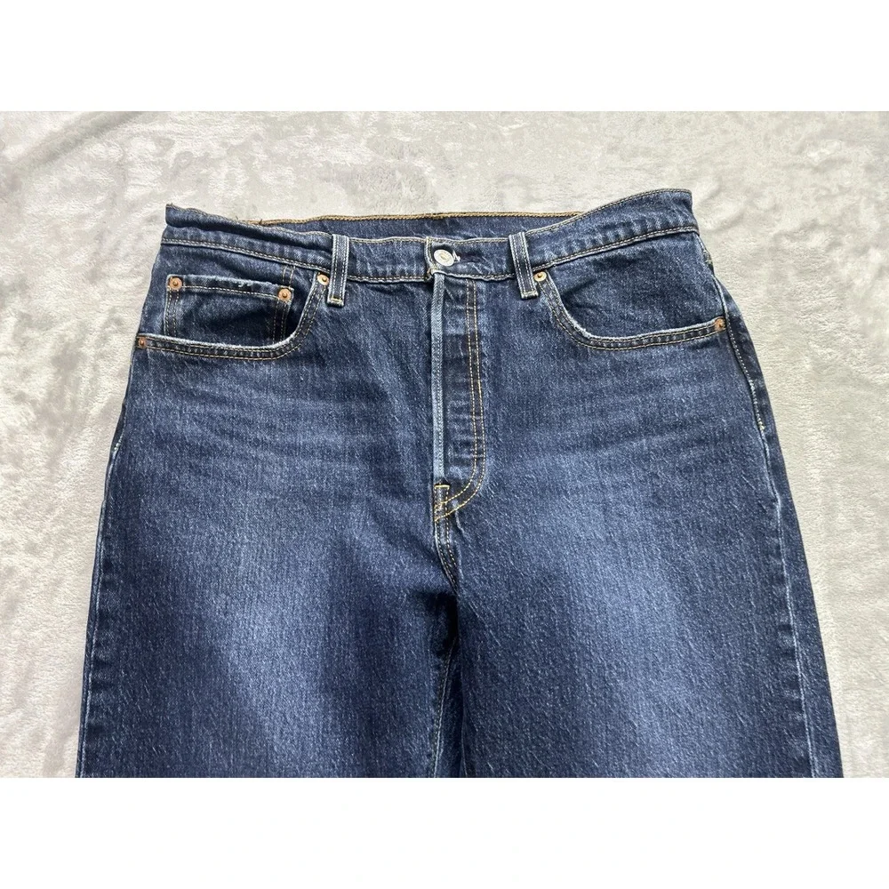 Levis 501 Buttonfly Blue Jeans Men 32x32 Grunge Denim Workwear Straight Leg